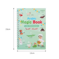 Arabic Magic Practice Copybook Pen Preschools Kids Calligraphy Notebook Free Wiping Children Reusable Writing Book Age 3-6 2