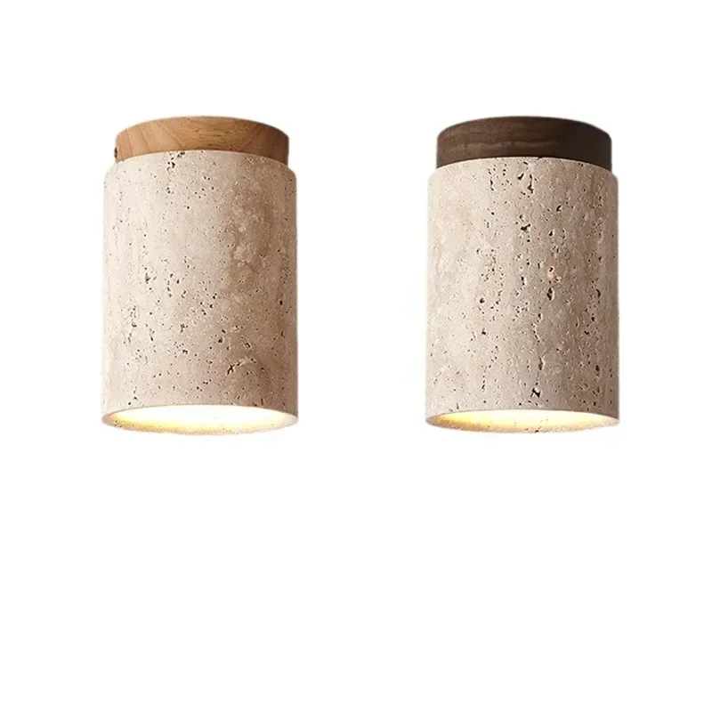 Modern Stone Travertine Ceiling Lamp Bedroom Corridor Flush Mount Foyer Hallway Staircase Indoor Lighting Fixture Ceiling Light