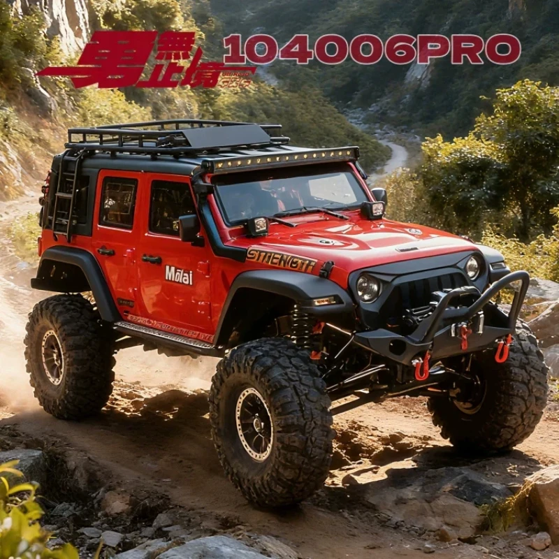 Wltoys 104006 프로 브러시리스 대형 RC 오프로드 크롤러 전동 랭글러 모델 원격 조종 자동차 성인용 야외 암벽 등반용
