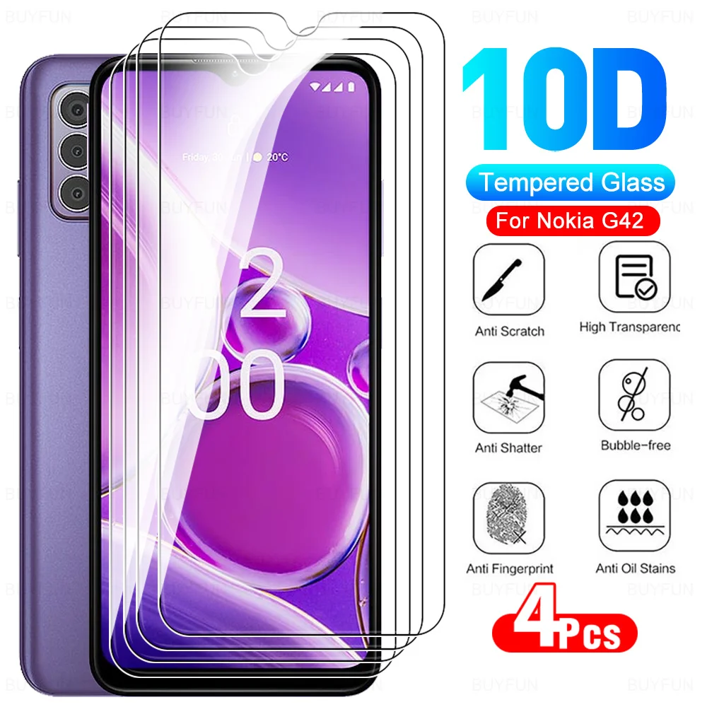 Pellicola Salvaschermo 4 Pezzi Per Nokia G42 5G Vetro Temperato Protettivo Per Nokia C32 G21 C31 Xr21 G22 C12 G60 G20 C21 Plus C300 C22 4G