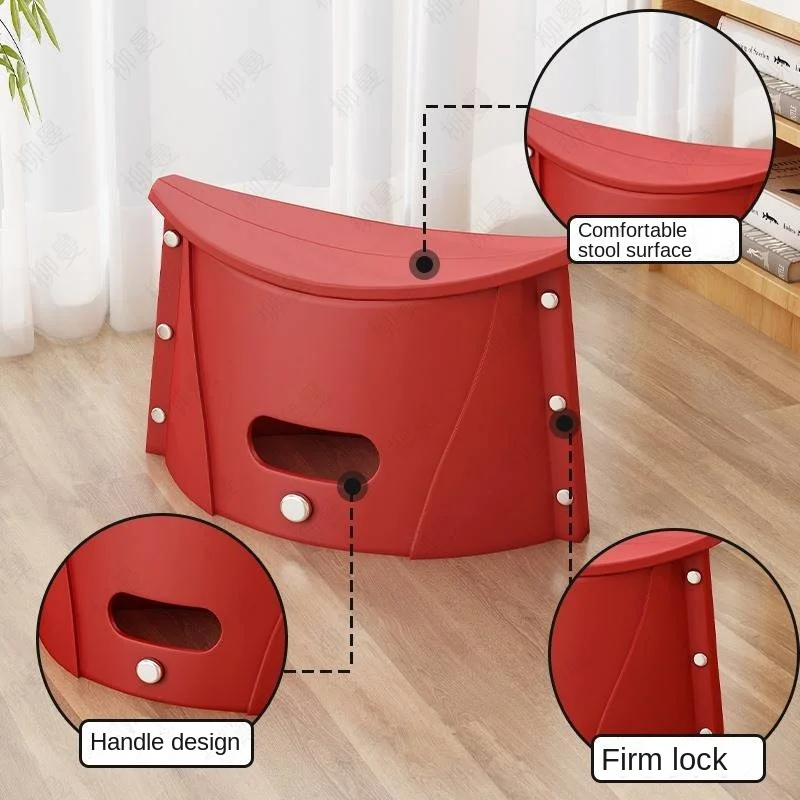 Plastic Folding Small Stool Portable Outdoor Household Children's Maza Adult Simple Fishing Chair Train Small Bench