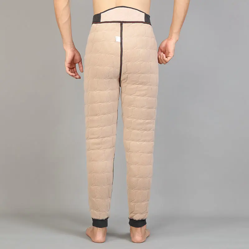 Mens Sports Pants Winter Snow High Stretch Natural Silk Ski Legging Panties Thicken Warm Cold-resistant Cotton-padded Pants