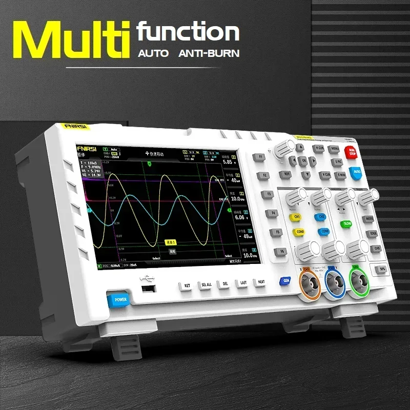 FNIRSI 1014D Digital Oscilloscope 2 In 1 Dual Channel Input Signal Generator 100MHz* 2 Analog Bandwidth 1GSa/s Sampling Rate 2
