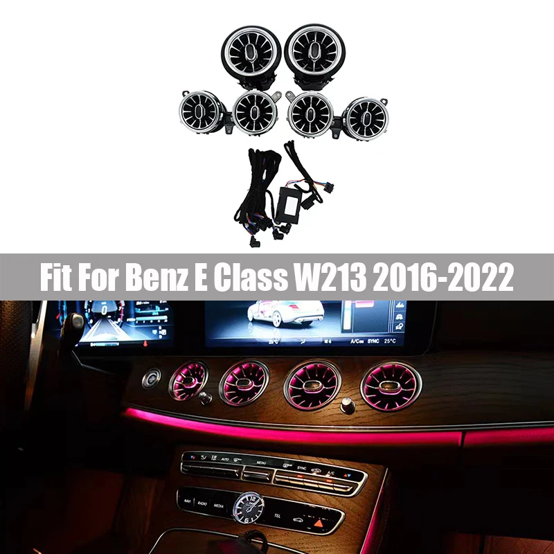 

Подходит для Mercedes Benz E-Class W213 2016-2022 64 цвета цветной светящийся передний клапан без программирования синхронного изменения цвета