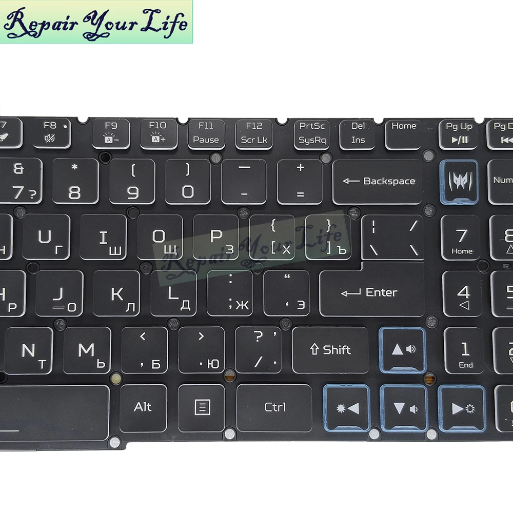 Teclado Retroiluminado Russo ru para Acer Nitro An51752 An517-53 An517-54 An515-57 Laptop Rg05p-n12b3l N10brl N14brl - Imagem 6
