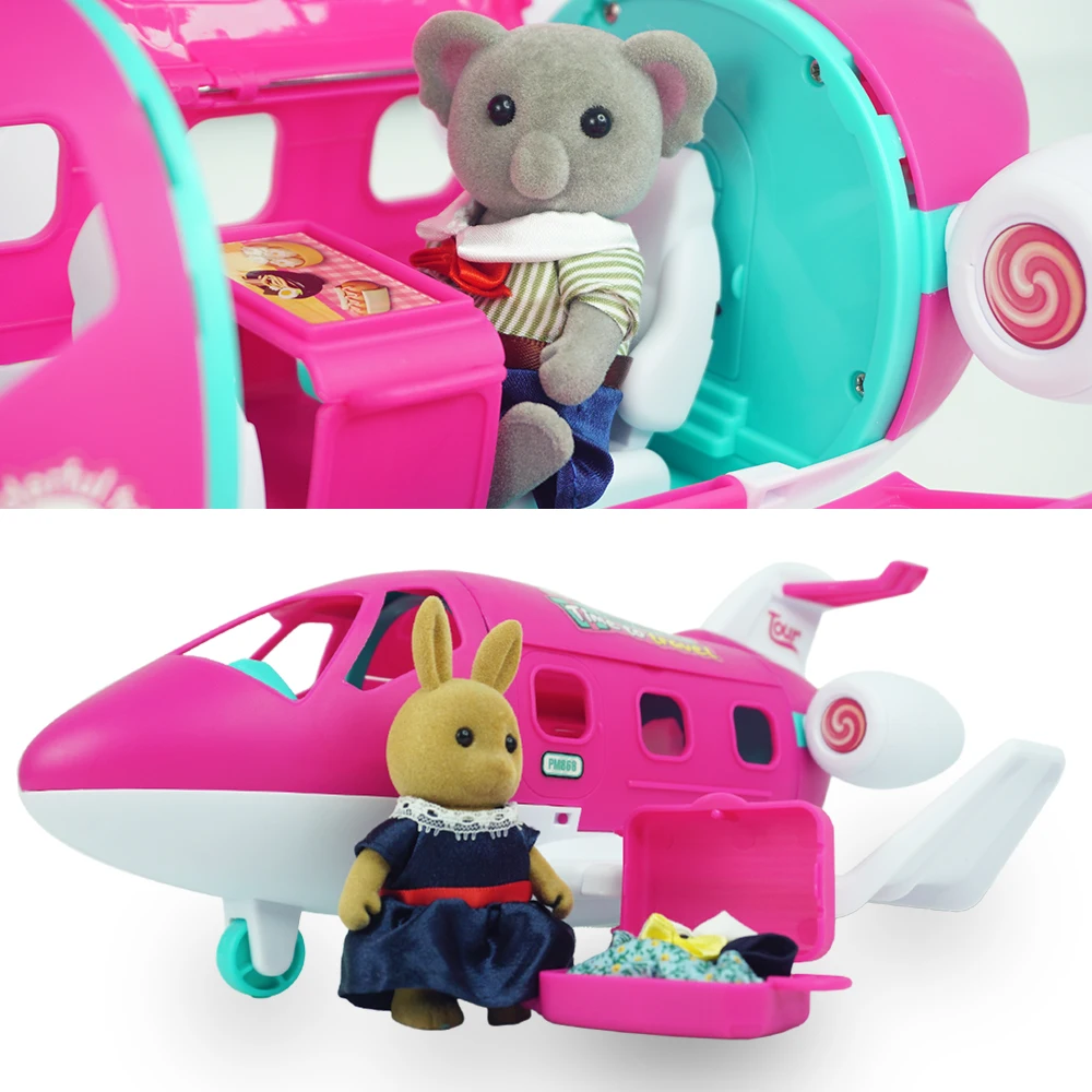 1/12 Dollhouse Aircraft Kangaroo Rabbit Koala Micro Furniture Model Doll Simulation Plane Toy For Girl Christmas Birthday Gift 2