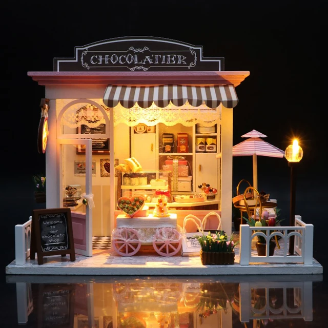DIY Doll House Miniature Dollhouse With Furnitures Wooden House Miniaturas Toys For Children New Year Christmas Gift C&M 4