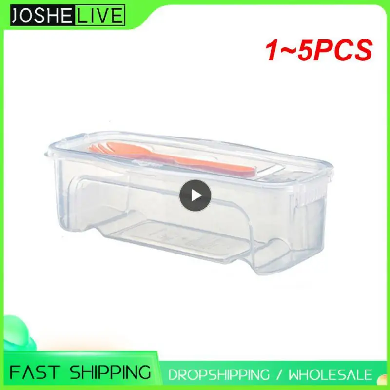 

1~5PCS Crisper Drain Design Healthy Material Drain Box Household Storage And Storage Utensils Noodle Box Heatable