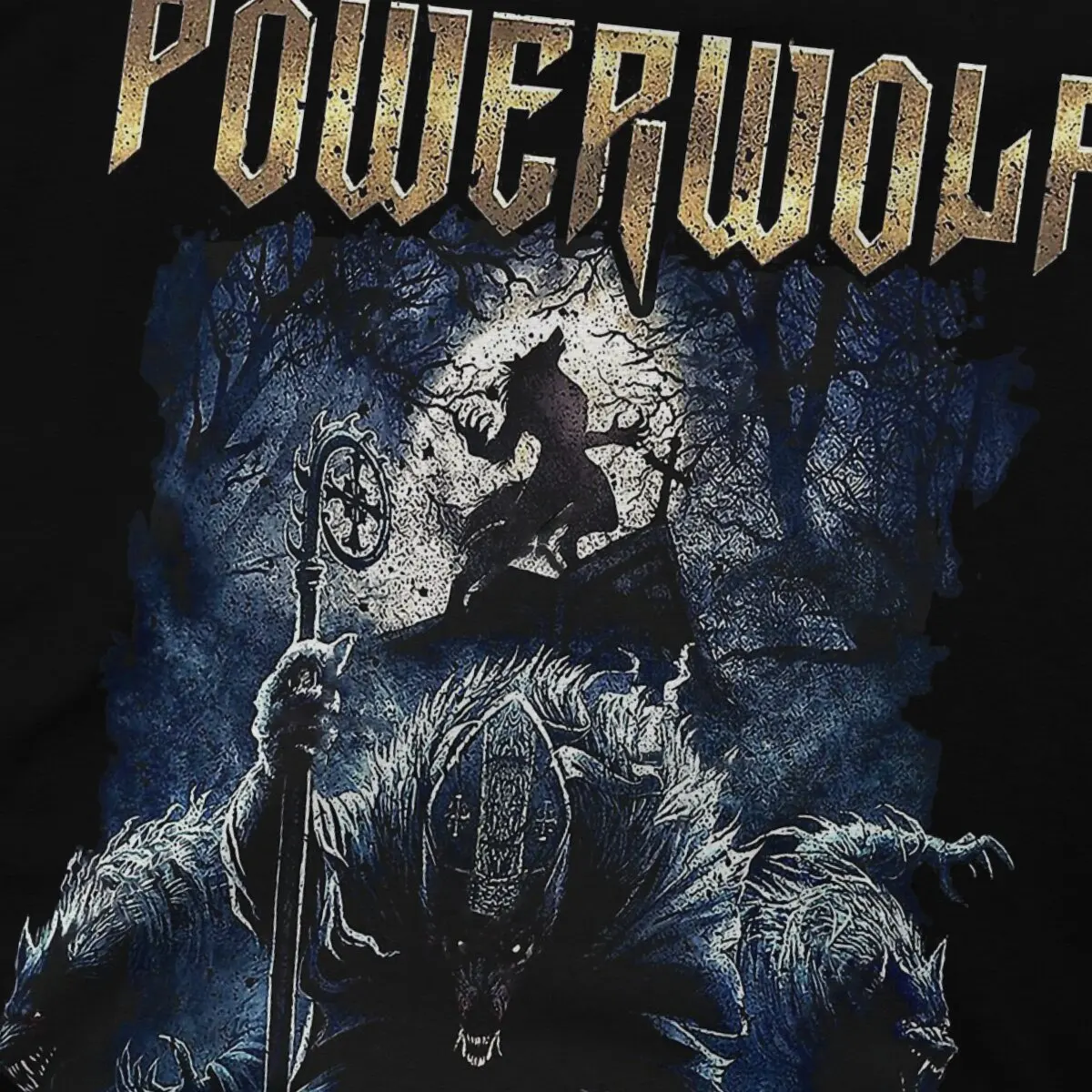 Фото Футболка Powerwolf мужская с коротким рукавом, забавная тенниска из чистого хлопка, майка с круглым вырезом, уникальная одежда №3