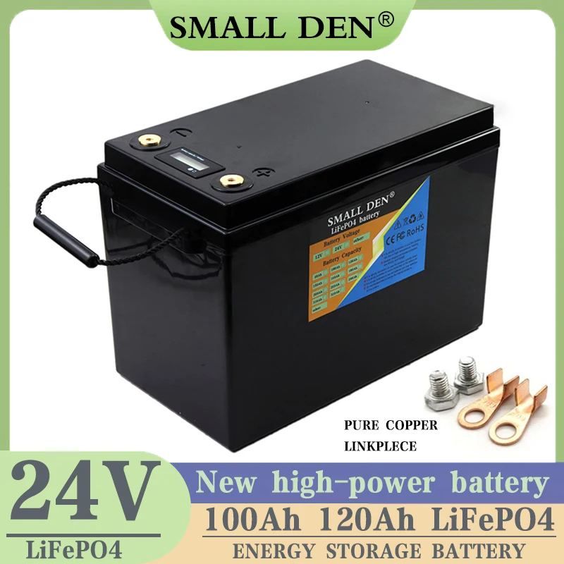 24V 100Ah 120Ah Lifepo4 Batteria Litio Ferro Fosfato Per 24V Barca Inverter Auto Accendino Rv Ev Camper Casa Batterie Duty-Free