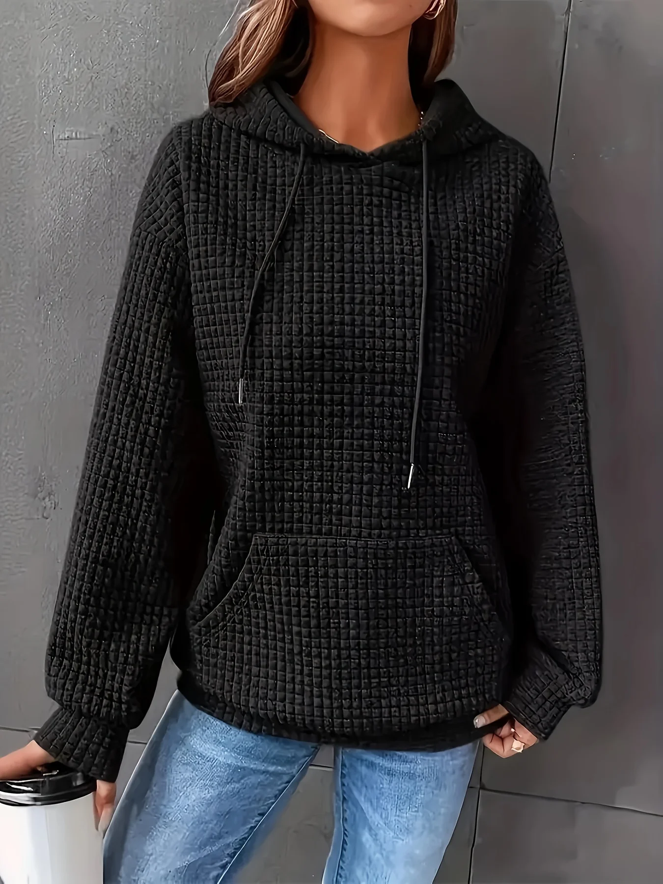 Women’s Textured Pullover Hoodie - Image 8