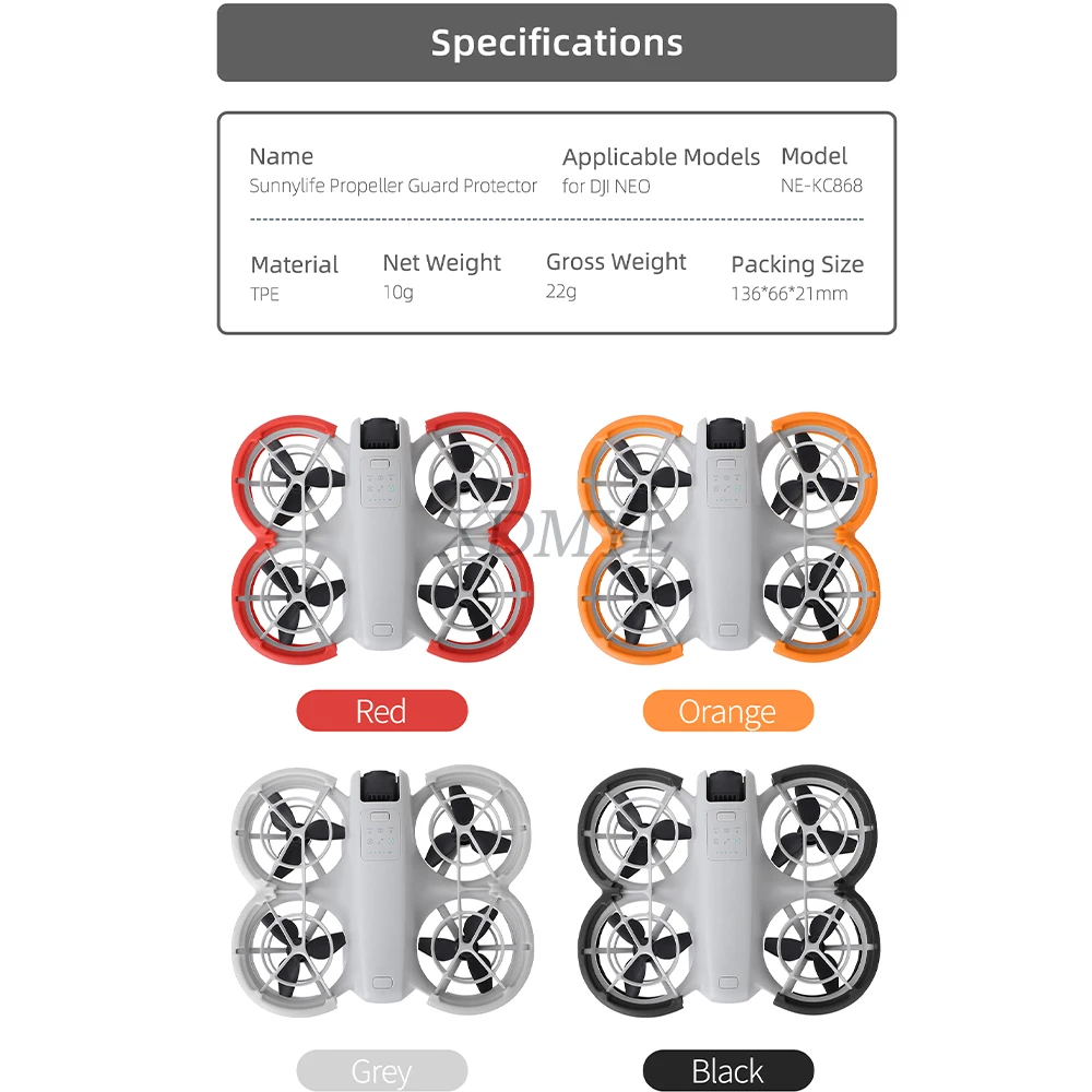 Description Picture 4 of itemSunnylife Handheld Drone Accessories Kits for DJI Neo Gimbal Bumper Guard Lens Protector Protection Cover Anti-collision Ring