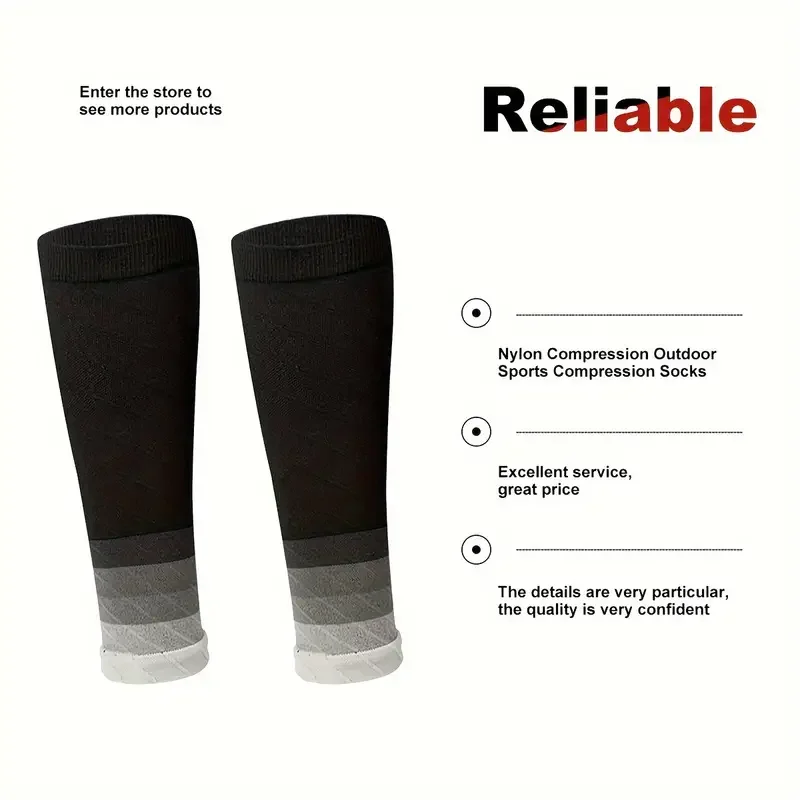 1 Pair Compression Calf Sleeves Breathable Nylon Blend Supportive Design for Running Yoga Cycling Calf Compression Sleeve