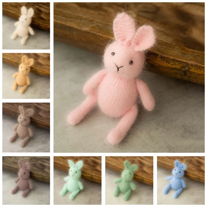 Newborn Photography Props Bunny Doll Knitted Mohair Cartoon Rabbit Doll Toy Fotografia Accessory Studio Shoots Photo Props 1