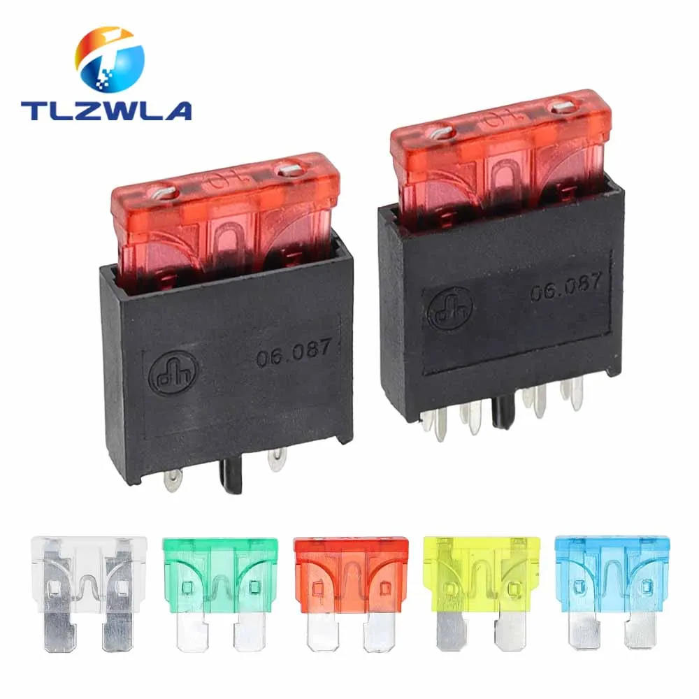 5Set 250V 30A Medium Car Insert Fuse Holder Horizontal fuse holder 2/8Pin PCB Panel Mounting ATC Blade Standard Fuse Holder