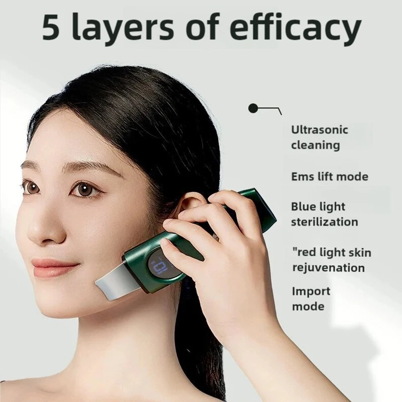 KONKA Ultrasonic Skin Scrubber Peeling Blackhead Remover EMS Deep Face Cleaning Ultrasonic Ion Acne Pore Cleaner Facial Shovel