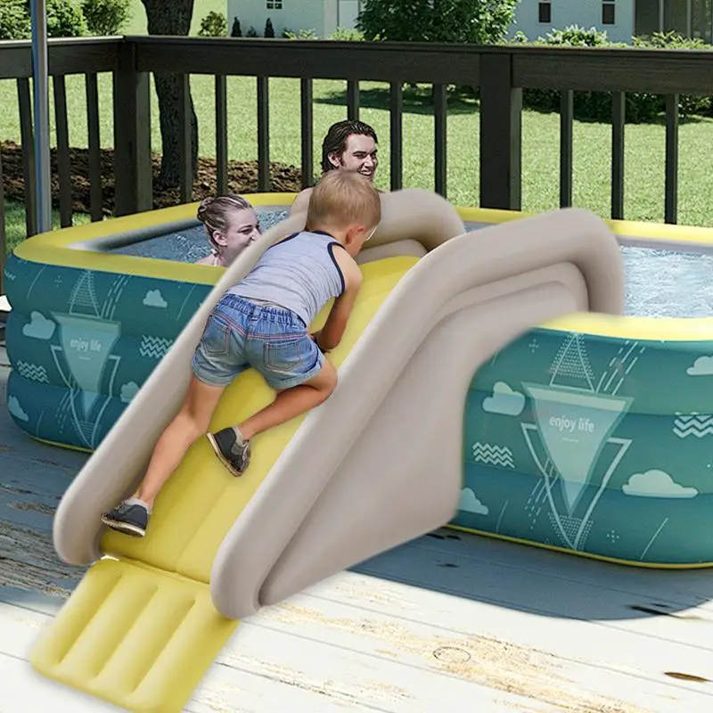 Kids Inflatable Slide Children Pool Inflatable Slide Widened Inflatable Slide With Foot Pump For Home Backyard Family Party 3