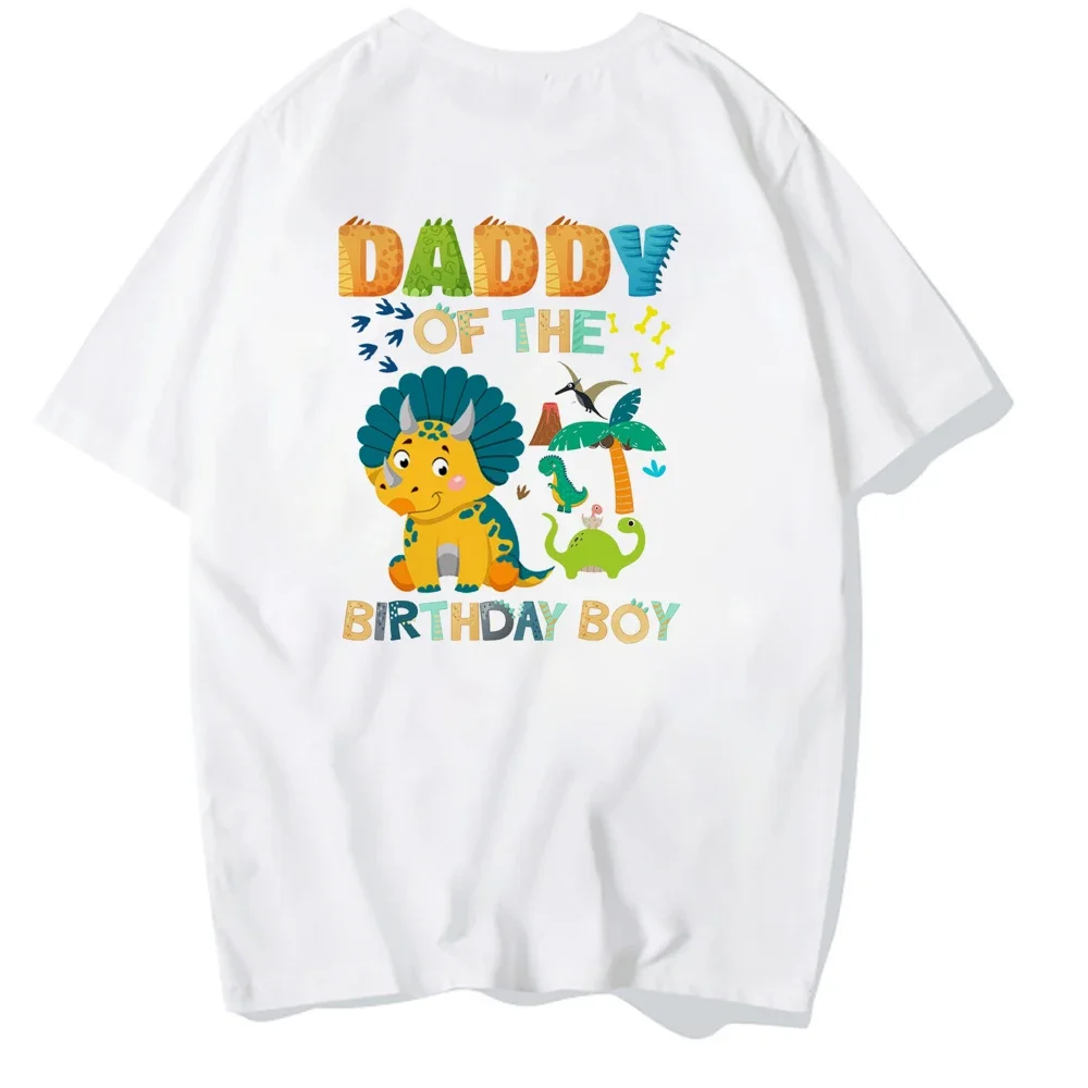 Dinosaur Boy Birthday Family Matching T Shirt Boy Dinosaur Theme Party Clothes Dad Mom Brother Sister T-shirt Top Baby Bodysuit 5