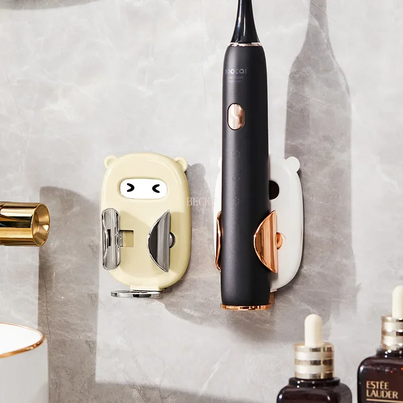 Wall-mounted Toothbrush Stand Rack Creative Electric Toothbrush Holder Punch-free Electric Organizer Bathroom Gadgets