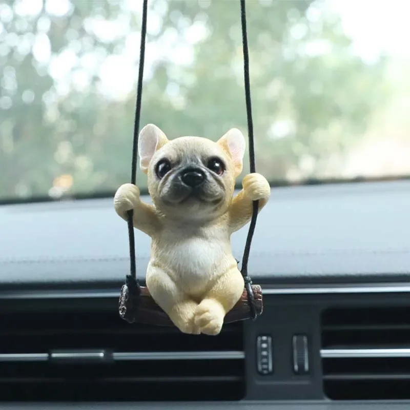 

Bulldog resin cute anime car accessories swinging bulldog pendant car rearview mirror pendant birthday gift couple accessories