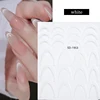 White Black French Line Nail Stickers Stripe 3D Gradient Lines Sliders DIY Stickers for Nails Nail Accessories Manicure Decor 4