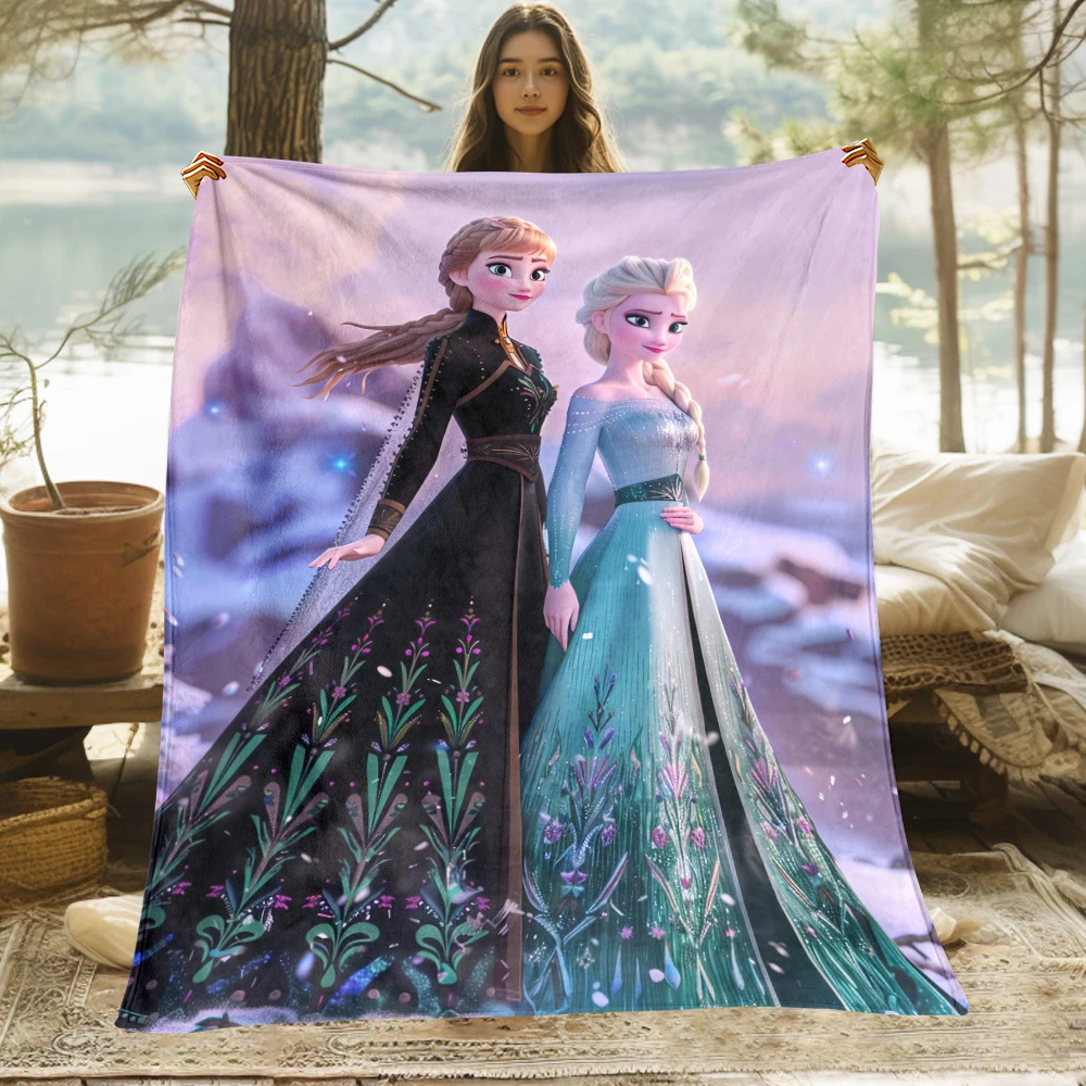 Frozen Elsa Cute Cartoon HD Art Print Blanket.Warm Flannel,Bedroom,Living Room Sofa,Bed,Chair,Gifts,Picnics,Trips,Camp,Blankets. 3