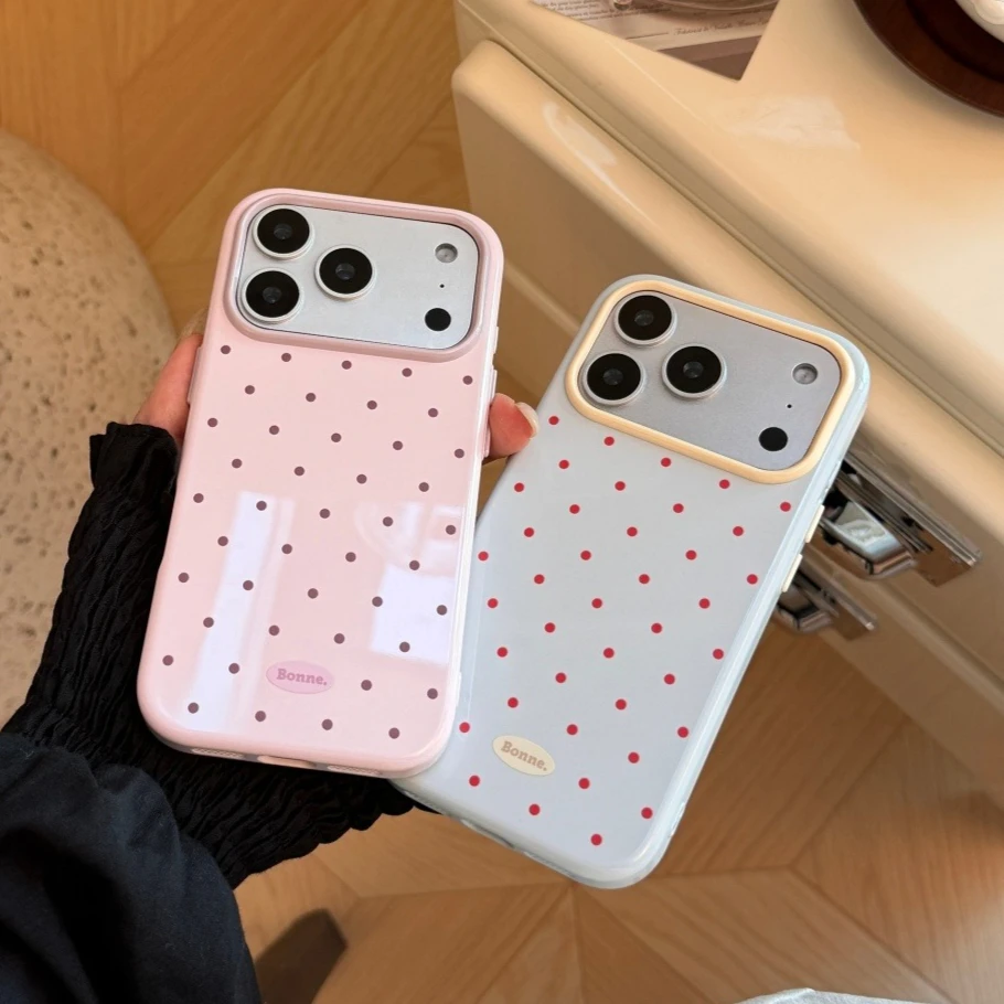 Candy Color Polka Dots Shockproof Bumper Phone Case - Soft & Cute Macaron Cover