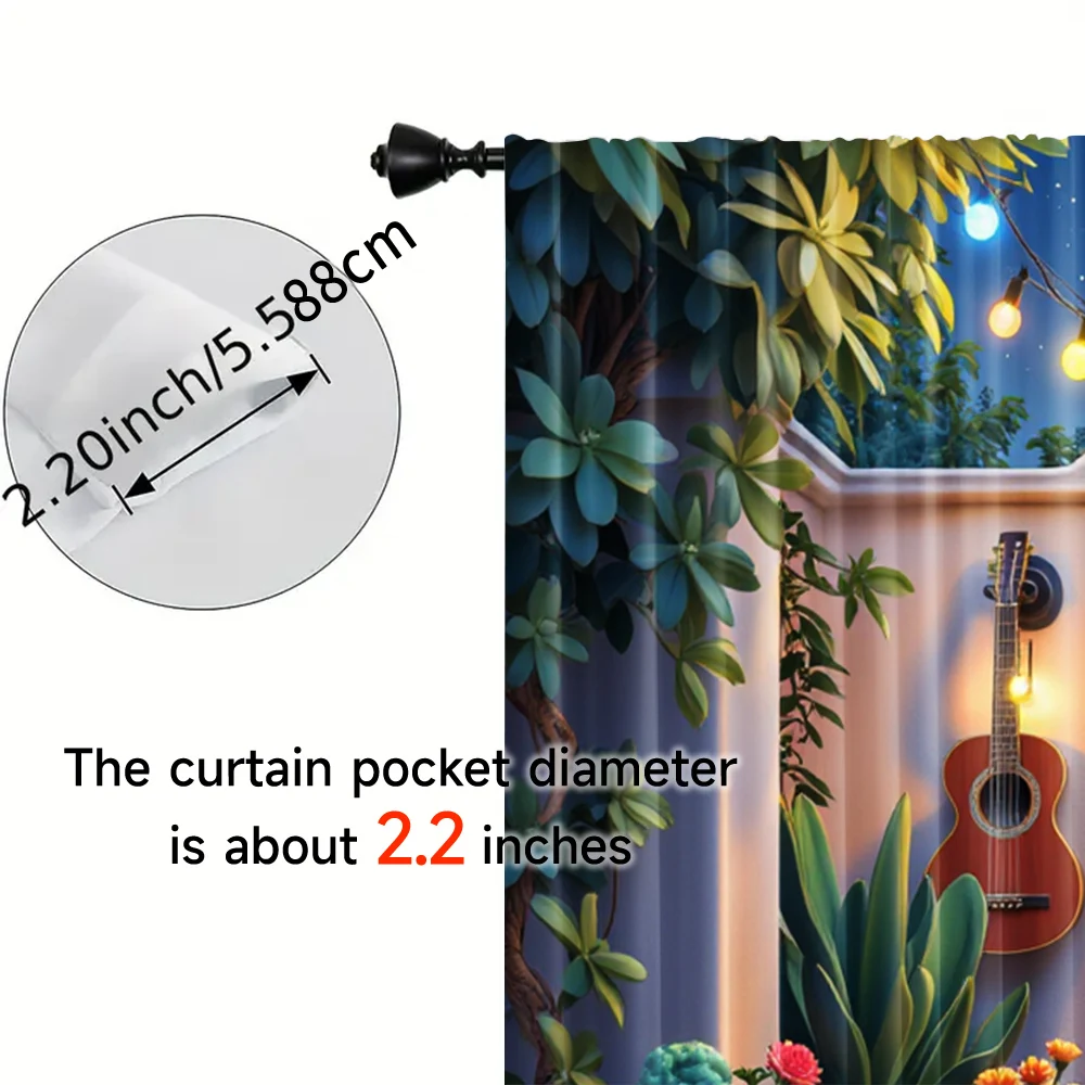2pcs, spring summer Curtains Mexican Cactus Garden Prints Light Filtering Curtains Durable 100% Polyester Fabric Art Deco 5
