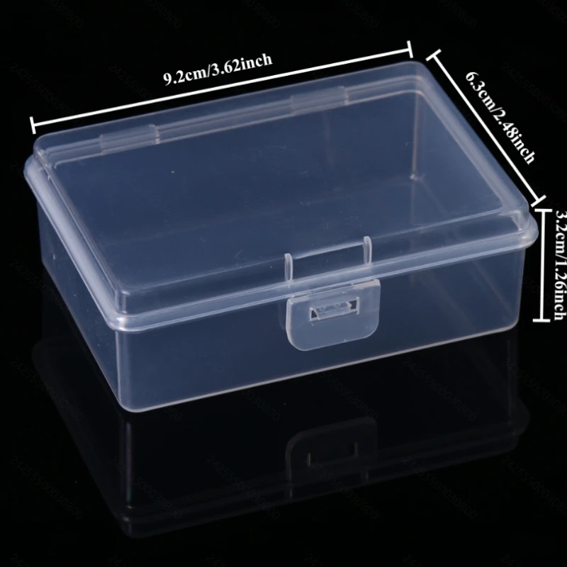 6pcs Clear Plastic Storage Boxes with Secure Flap Lid Closure - Stackable, Transparent Organizer Boxes for Trading Cards
