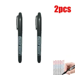 Vibrant Permanent Ink Marker Pens - Waterproof Art & Stationery Essentials (2pcs black)