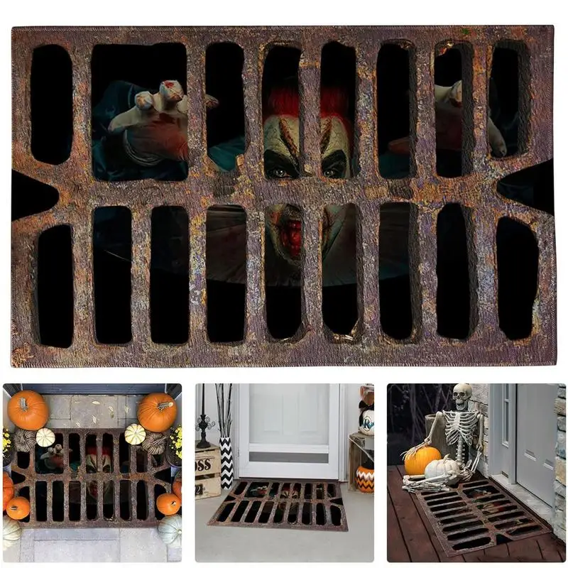 Halloween 3d Illusion Clown Door Mat Doormat 新作人気モデル