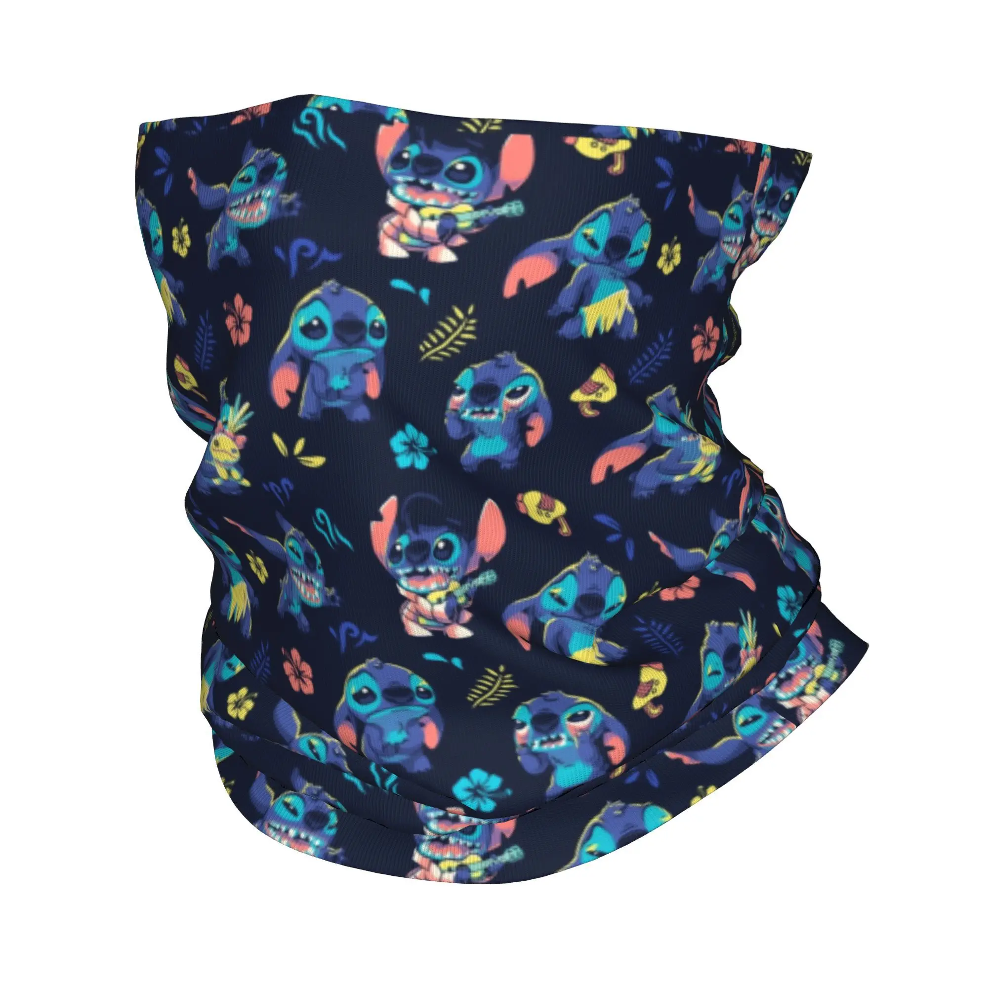 Neck Gaiter Stitch Pattern Bandana Women Men Winter Ski Hiking Scarf Anime Cartoon Face Cover