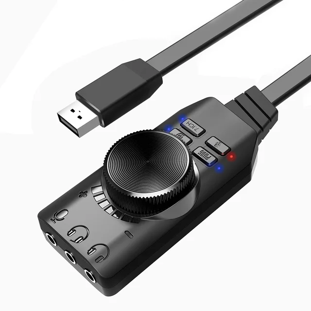 GS3 7.1 Channel Sound Card Converter Adapter External USB Audio Headset for PC 4