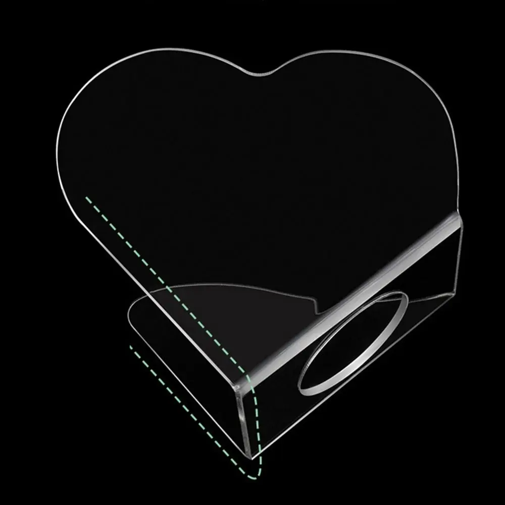 Acrylic Transparent Palette Portable Reusable Paint Palette Handheld Heart-shaped Foundation Mixing Manicure Tool