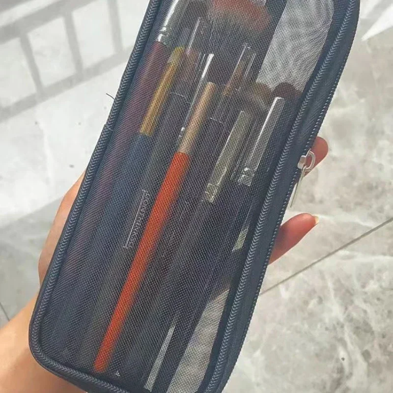 Custodia da viaggio per pennelli per trucco Borsa da toilette cosmetica Organizzatore per uomo Donna Strumenti di bellezza Kit Dopp in rete Custodia Accessori per il lavaggio - immagine 6