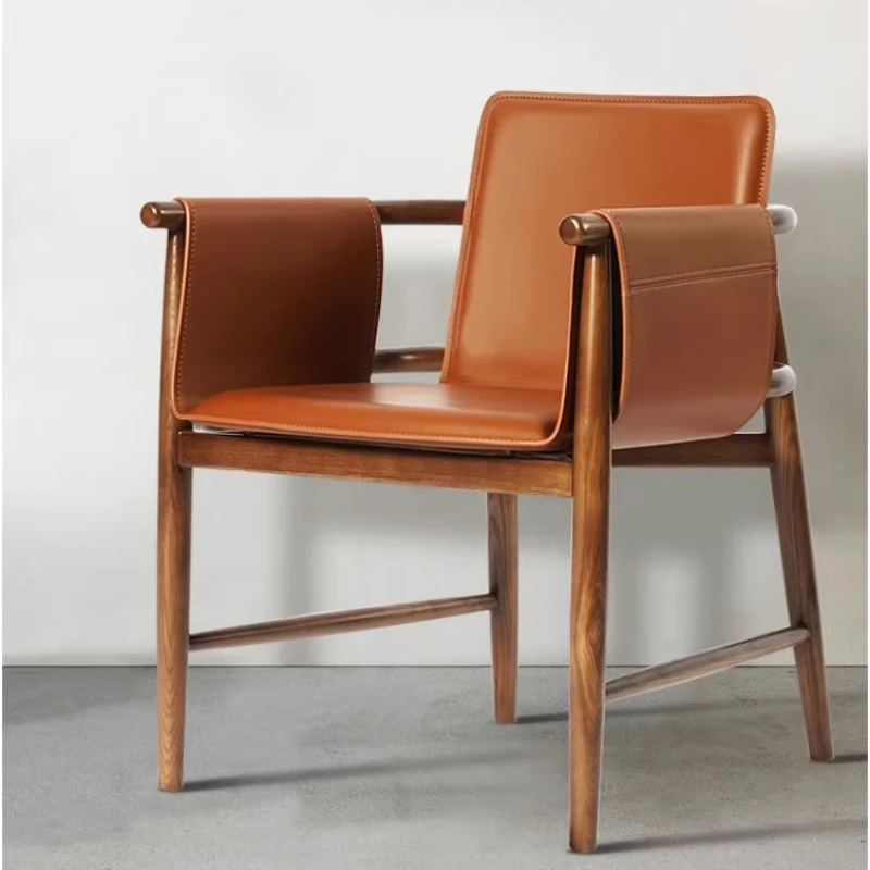 

Mobile Banquet Living Room Chairs Modern Leather Vintage Wood Sitting Room Chairs Protection Waiting Para Sala Home Furnitures
