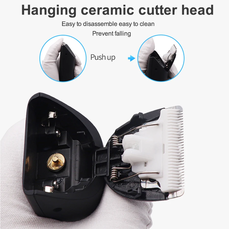 Electric Groin Hair Trimmer with Replaceable Ceramic Blades, Waterproof Wet-Dry Functionality & Standing Recharge Dock 3
