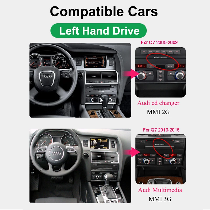 AUTOTOP-reproductor Multimedia de DVD para coche, dispositivo inalámbrico con Android, CarPlay, 4G, GPS, Navi, 10,25 pulgadas, 1920x720P, para Audi Q7, 4L, 2005-2015 2