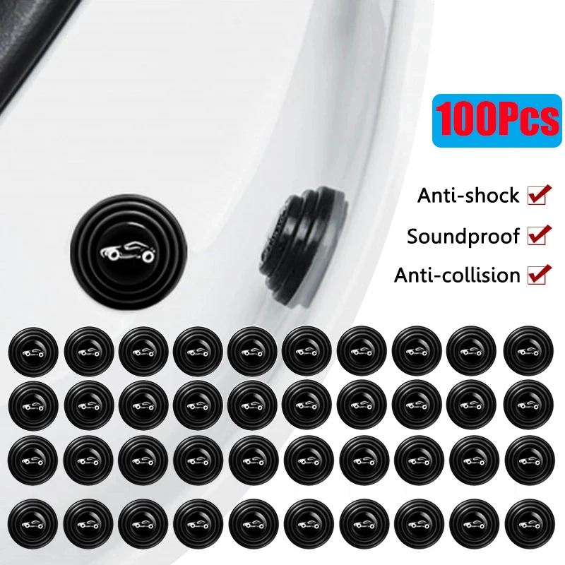 100/50/40Pcs Car Door Shock Absorber Gasket Silicone Car Door Pads Hood Trunk Anticollision