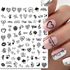3d Nail Art Stickers Geometric Lines Faces Love Hearts Letters Leaves Stars Adhesive Sliders Nail Decals Decoration For Manicure 6