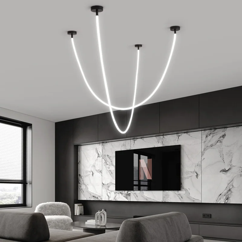 Minimalist Hose Chandelier Lamps Silicone Light 360 Degree Lighting Living Room LED Hanging Lamp for Dining Room Kitchen Lustre led chandelier ceiling chandelier
