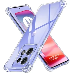 Shockproof Transparent Silicone Crystal Back Cover Case for Motorola Edge+ (2023) (Clear)