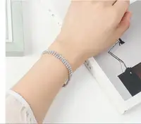 Bracelet en argent Sterling 925 pour femmes, bijoux élégants en cristal de Zircon, à la mode, de fiançailles, de mariage, Glamour, 18CM 6