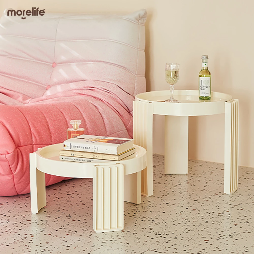 

Korean Style Plastics Round Set Coffee Tables Modern Simplicity Bedroom Furniture Small Side Table Bedside Table Home Furniture