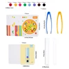 Clamp Plush Ball Game For Kids, Multi In One Clip Soft Beads Toy With Cards And Test Tubes, Color Recognition Teaching Aids 2