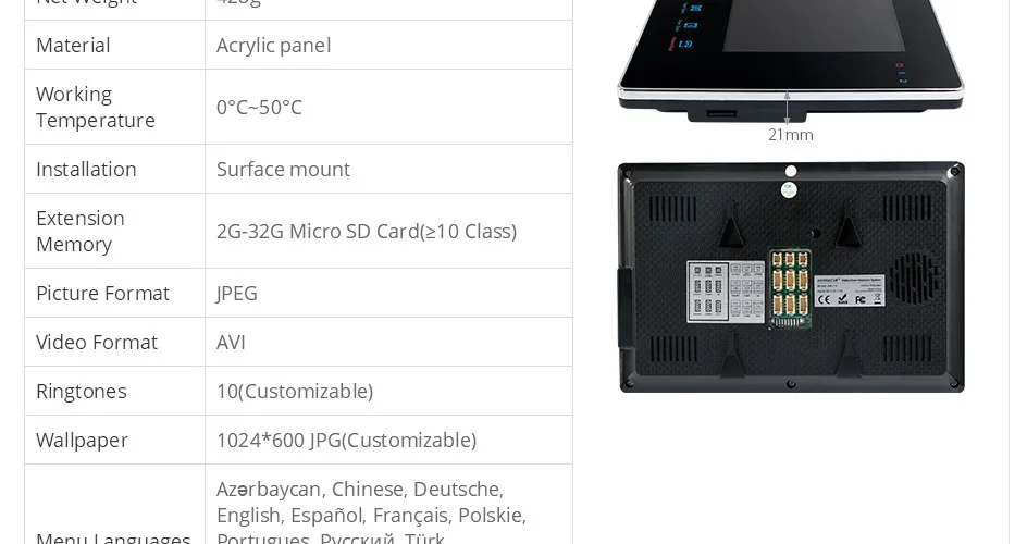 Sf527bd310a3b4d5a8eaa1745dd78403a0 HOMSECUR 7" 4 Wire Tuya WIFI HD Video Doorphone Entry Intercom Password/Card Doorbell Camera Monitoring Recording Snapshot