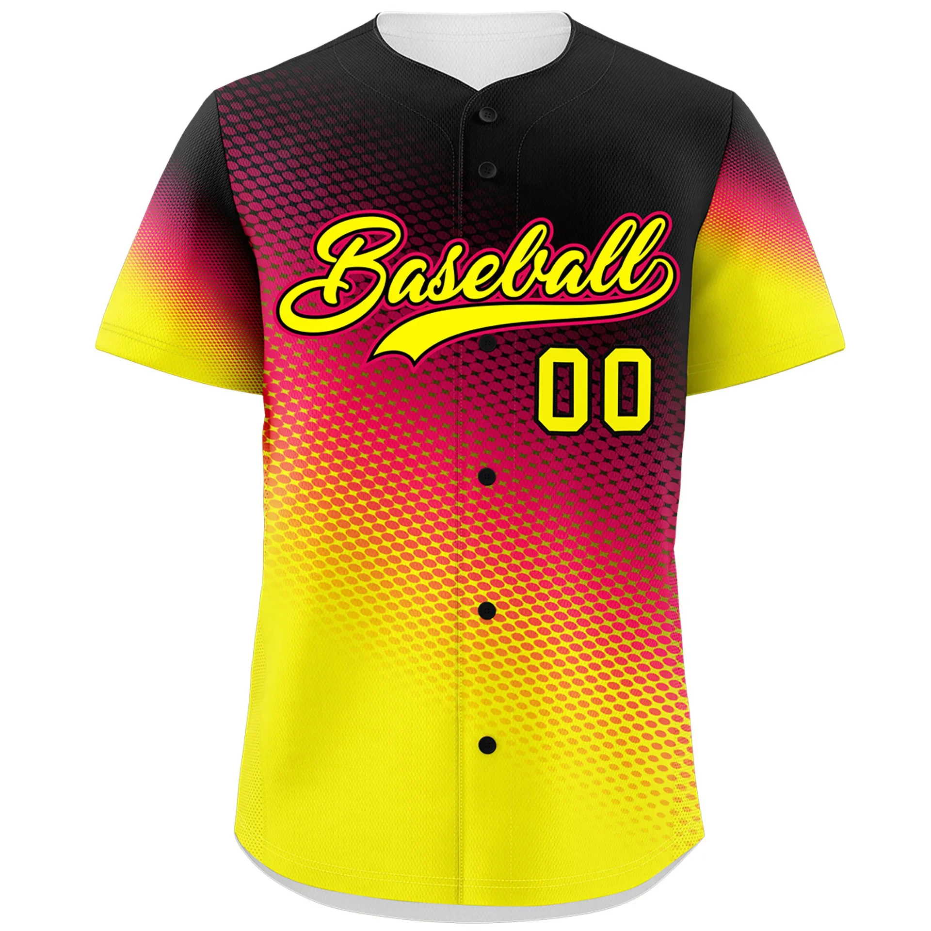 Digital Print Mesh Sports Clothing Blank Customizable Personalized Sewn Name Youth Unisex Baseball Jersey Polyester Fiber