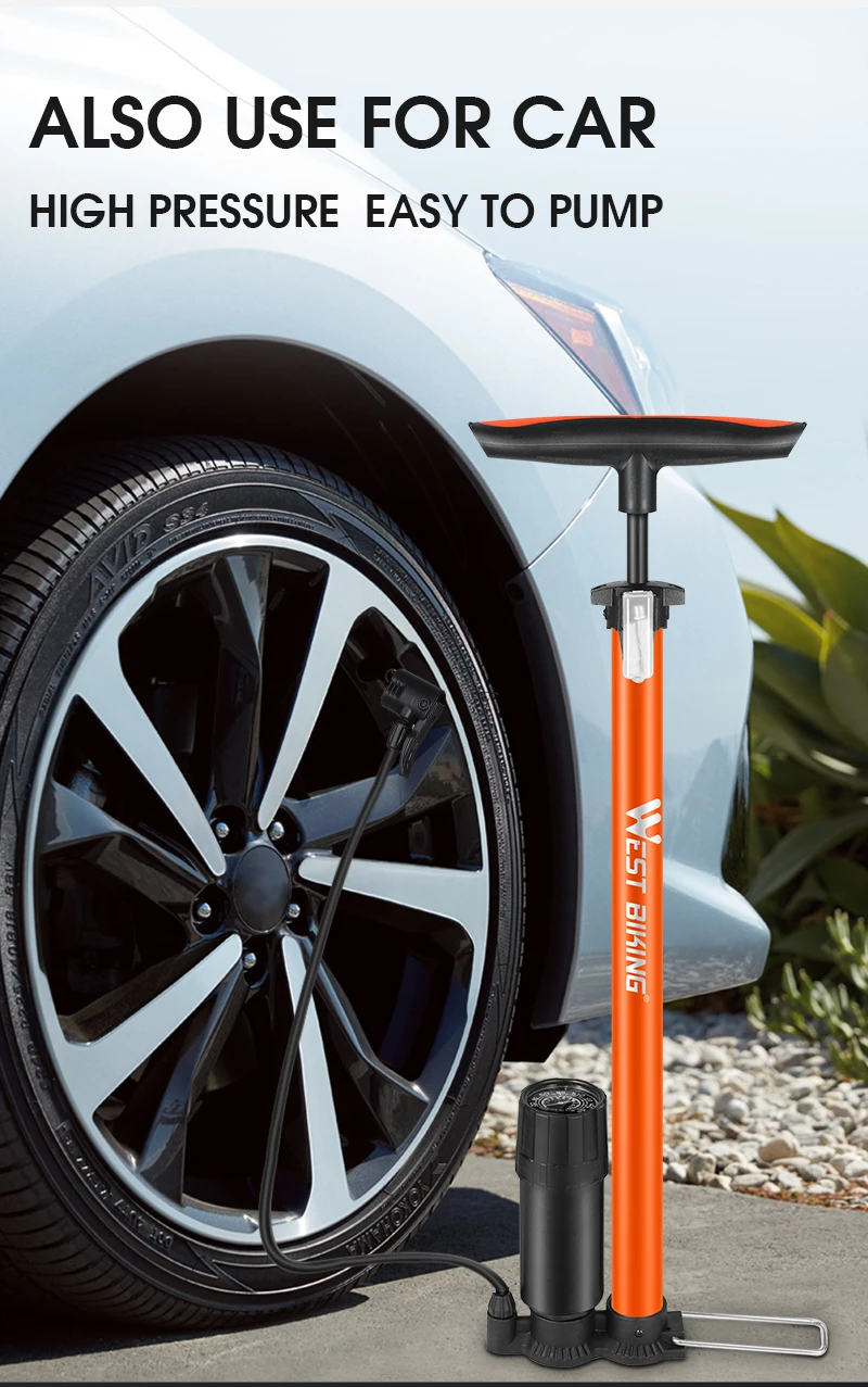 Pompe À Pied Pour Vélo Avec Manomètre-Pompe À Pneu De Vélo Portable
