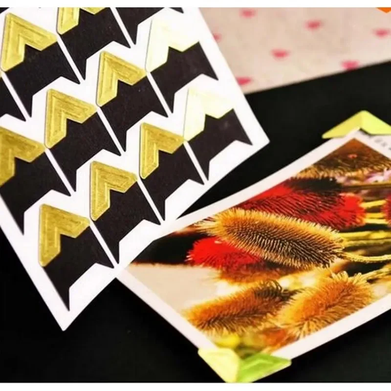 Hot 120 pcs/lot (5 sheets) DIY Vintage Corner kraft Paper Sticker Photo Albums Decor photocard binder photocard holder