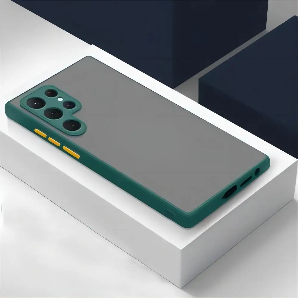 Luxury Matte Silicone Shockproof Armor Case with Hard Back Cover